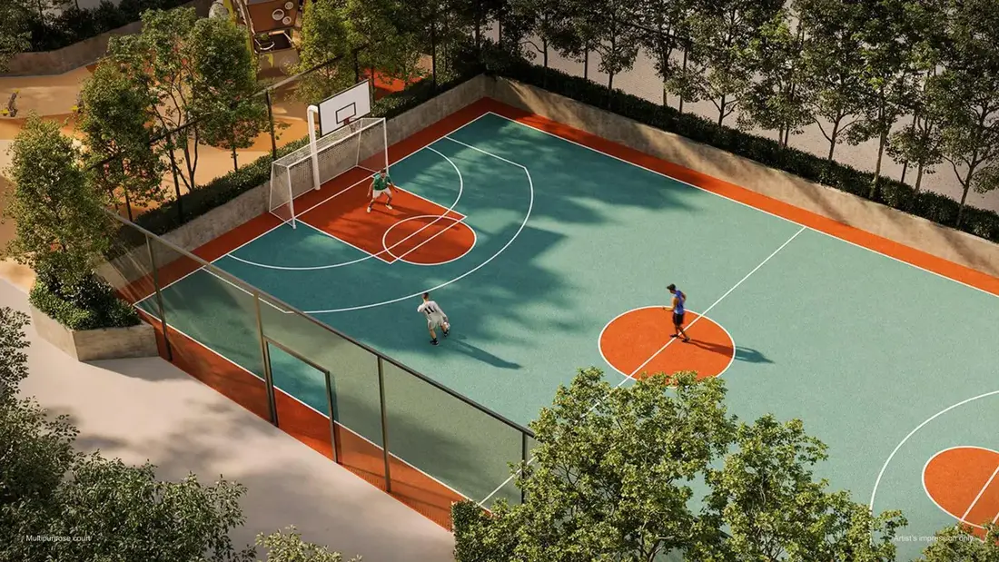 Artist's impression of the Myra Embun Residences multipurpose court